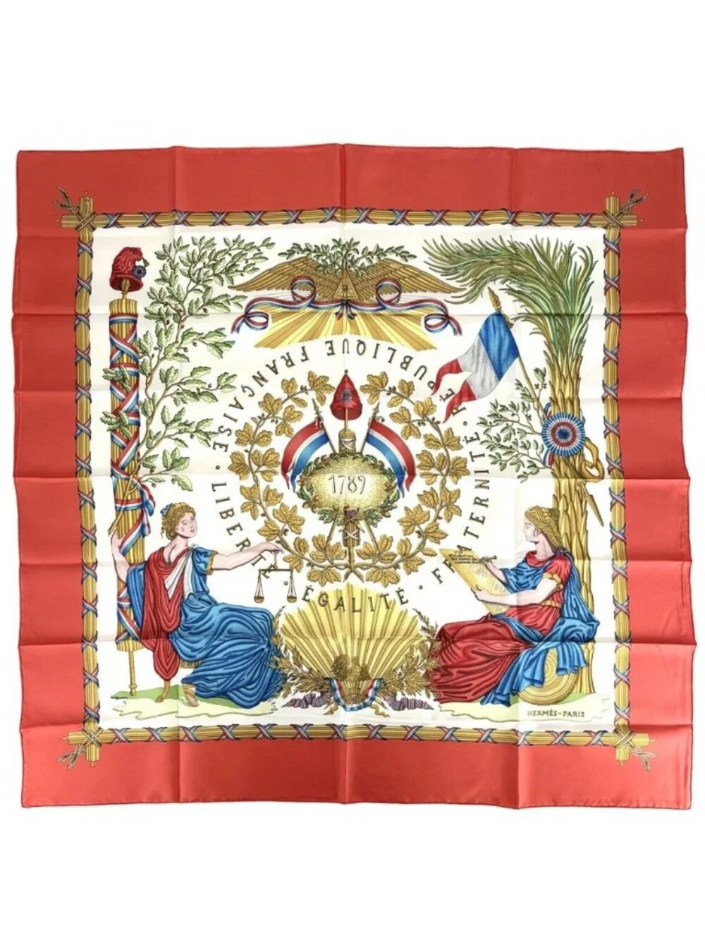 Hermes Scarf Carre 90 Liberte Egalite Fraternite Republiq to Commemorate the